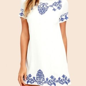 Ivory embroidered dress